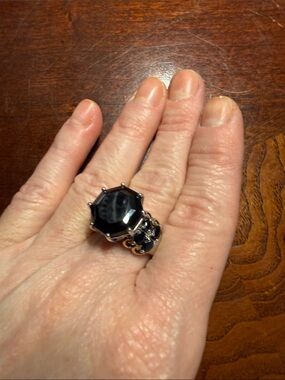 Thai Black Spinel Sterling Silver Ring size 8